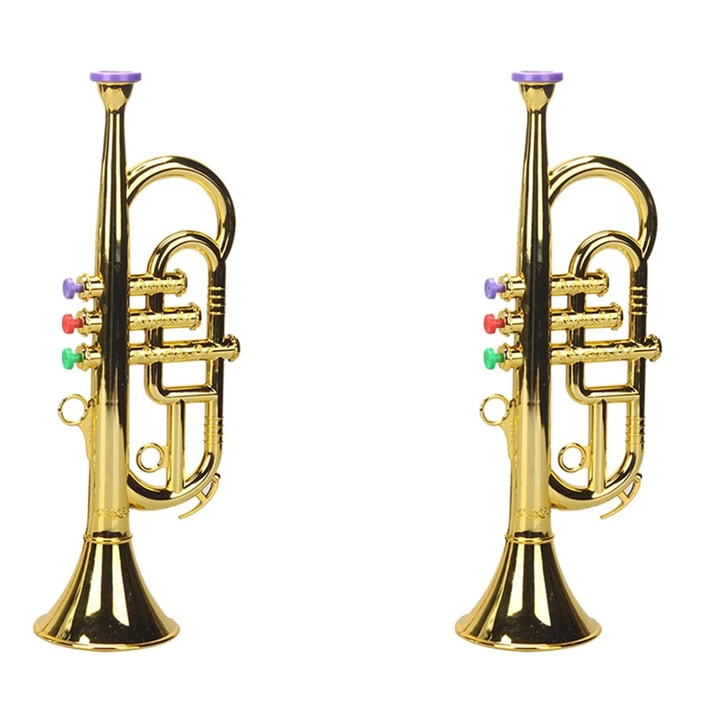 Practical 2X Trumpet 3 Tones 3 Colored Keys Simulation Play Mini Musical Wind Instruments For Children Birthday Party Toy Gold
Practical 2X Trumpet 3 Tones 3 Colored Keys Simulation Play Mini Musical Wind Instruments For Children Birthday Party Toy Gold