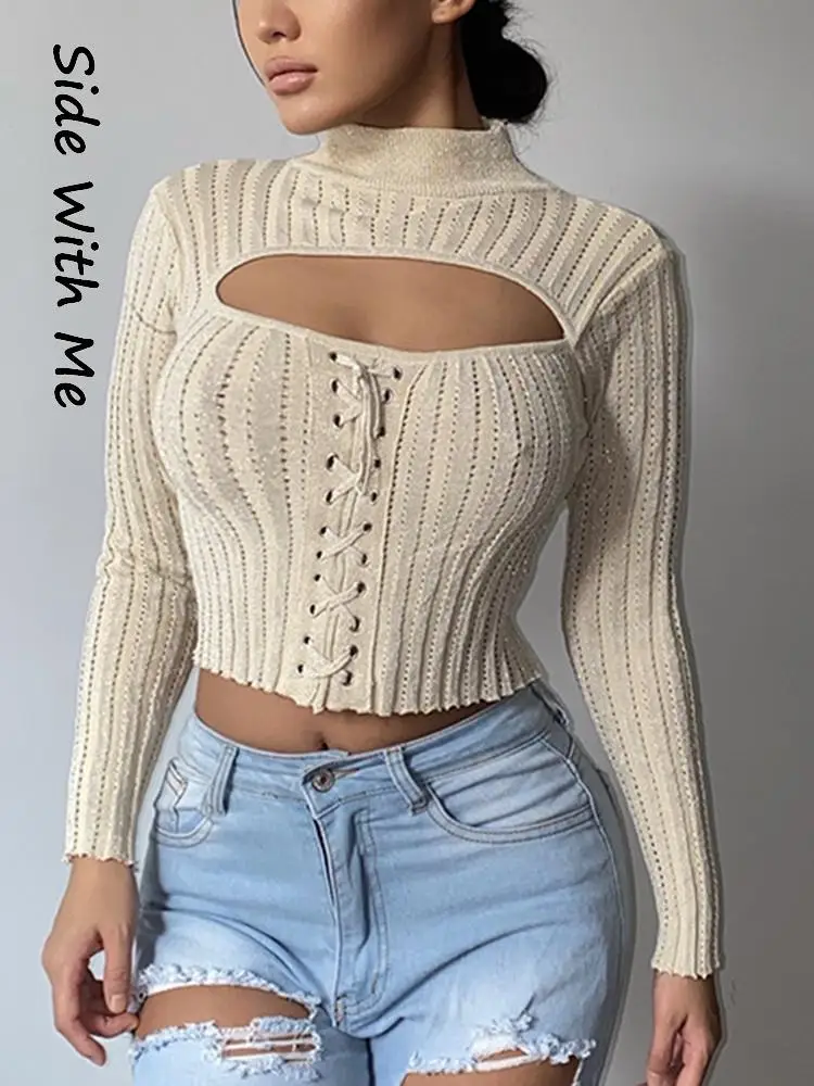 Женский трикотажный топ с длинным рукавом Side with Me, сексуальная укороченная Футболка с вырезами, Повседневная футболка с завязками для вечер...
Женский трикотажный топ с длинным рукавом Side with Me, сексуальная укороченная Футболка с вырезами, Повседневная футболка с завязками для вечер...