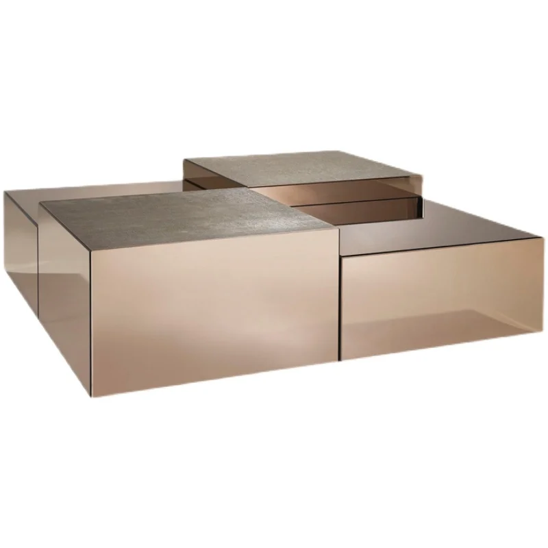 American Metal Square Coffee Table Modern Light Luxury High-End Combination Model Room Villa Design Living Room Furniture
American Metal Square Coffee Table Modern Light Luxury High-End Combination Model Room Villa Design Living Room Furniture