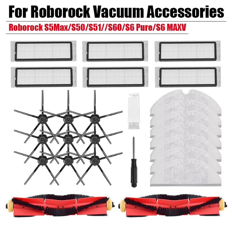 For Roborock S5 Max E4 S6 MAXV Vacuum Cleaner Accessory Mop Cleaning Cloth Main Brush HEPA Filter Xiaomi Robot S6 Pure T6 Parts
For Roborock S5 Max E4 S6 MAXV Vacuum Cleaner Accessory Mop Cleaning Cloth Main Brush HEPA Filter Xiaomi Robot S6 Pure T6 Parts