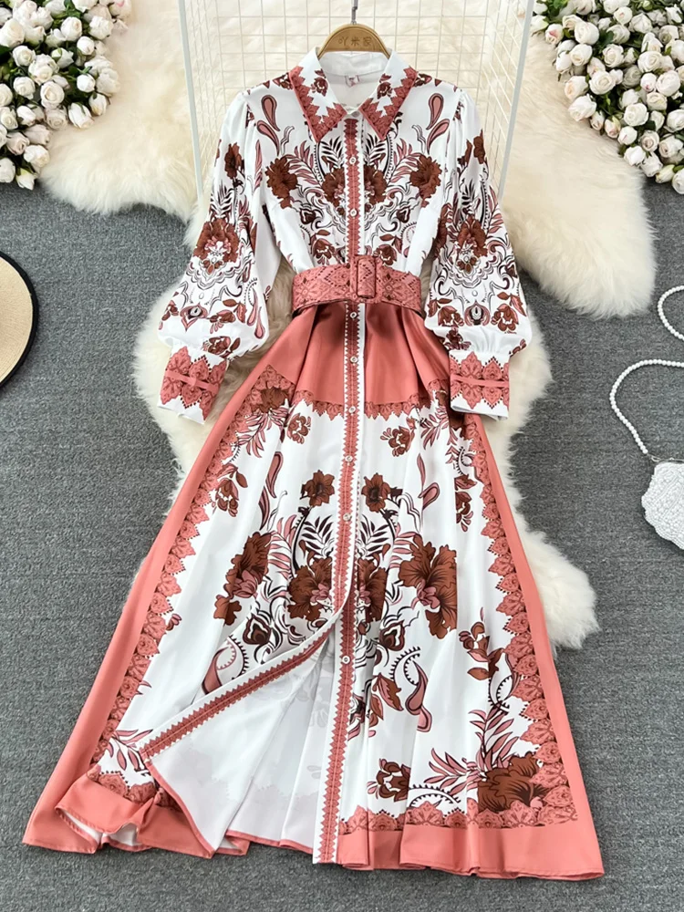 Muqisiyun 2022 Spring Autumn Europe Style Women Turn Down Collar Vintage Floral Dress With Belt Female Party Dresses Vestidos
Muqisiyun 2022 Spring Autumn Europe Style Women Turn Down Collar Vintage Floral Dress With Belt Female Party Dresses Vestidos