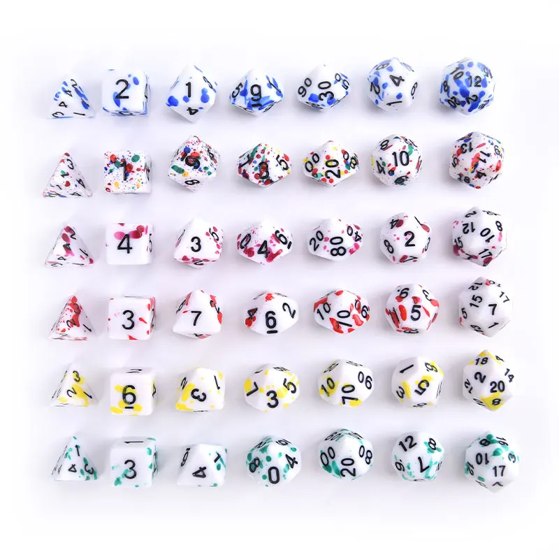 7Pcs/set Acrylic DND RPG Dices Blood Dices Blood Splatter Dices Role Playing Game Dices Party Supplies for Gaming Board Game
7Pcs/set Acrylic DND RPG Dices Blood Dices Blood Splatter Dices Role Playing Game Dices Party Supplies for Gaming Board Game