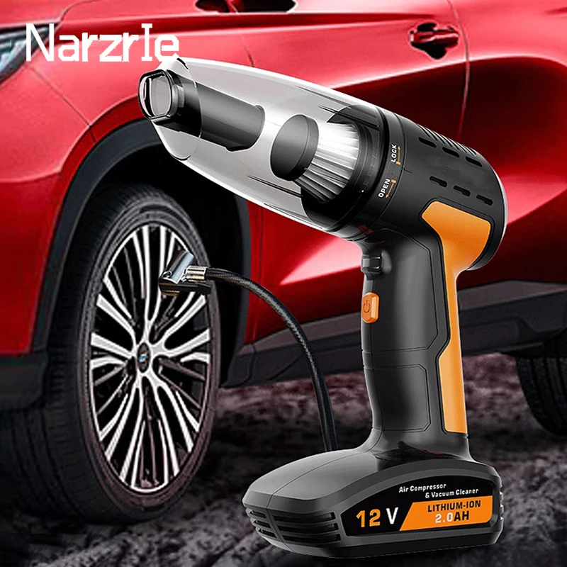 120W Portable Tire Inflator Pump 150PSI Handheld Wireless Car Vacuum Cleaner 4-in-1 Cordless Car Air Compressor Tire Air Pump
120W Portable Tire Inflator Pump 150PSI Handheld Wireless Car Vacuum Cleaner 4-in-1 Cordless Car Air Compressor Tire Air Pump