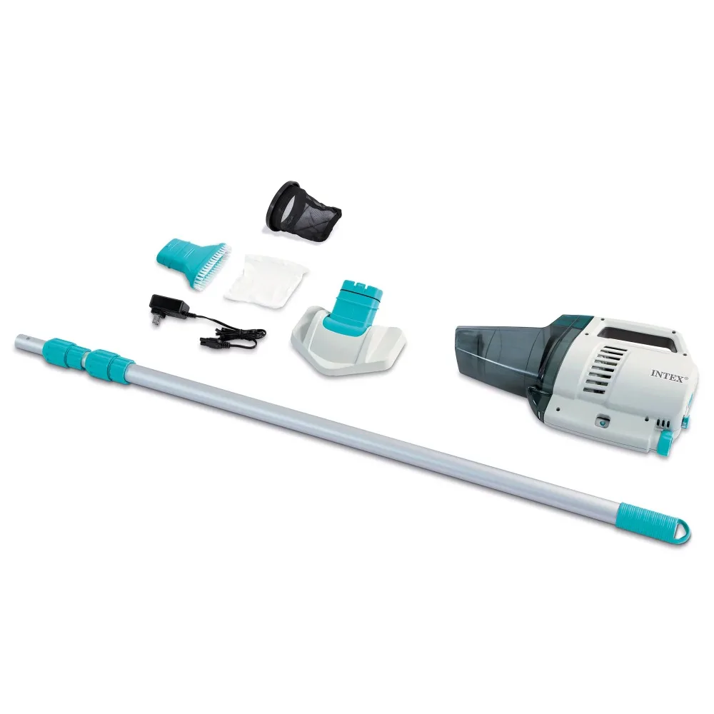 Pool Vac Includes 110" Lightweight Aluminum Pole, Rechargeable Batteries, 2 Interchangeable Brush Heads, 100 Minute Run Time
Pool Vac Includes 110" Lightweight Aluminum Pole, Rechargeable Batteries, 2 Interchangeable Brush Heads, 100 Minute Run Time