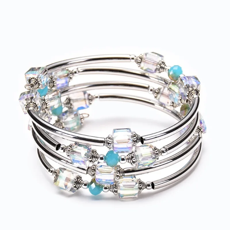 Unique Design Multi-Layer Winding Bracelet Natural square crystal Bracelet Cuff Bangle
Unique Design Multi-Layer Winding Bracelet Natural square crystal Bracelet Cuff Bangle