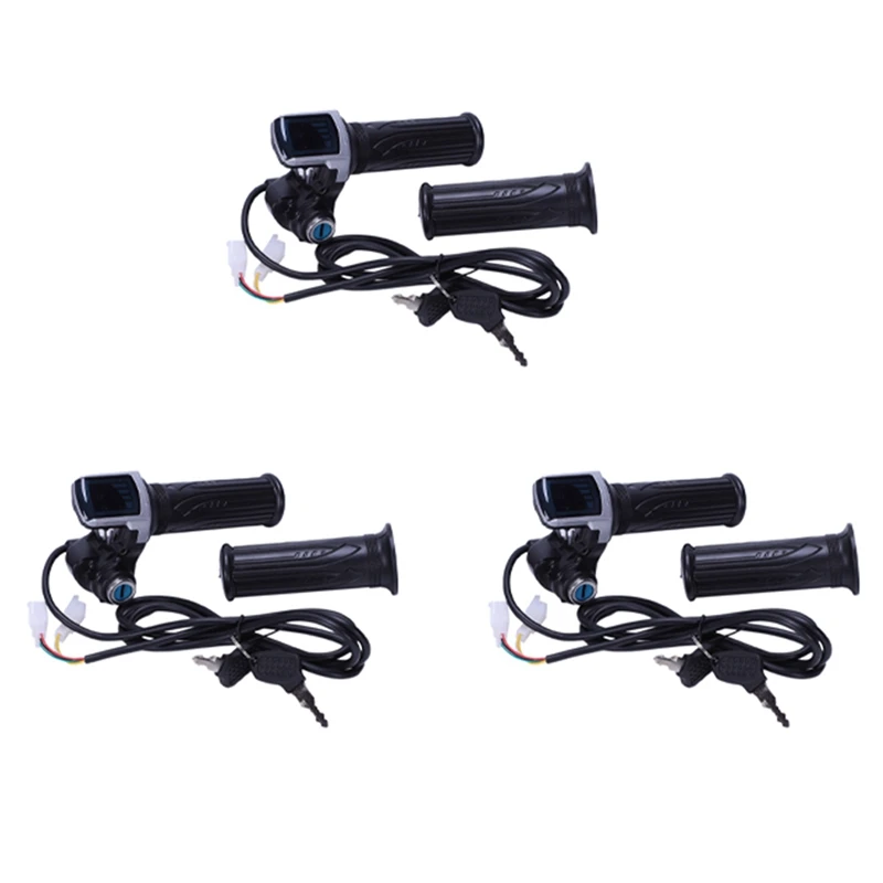 3X 36V Universal Electric Bicycle Throttle Handle With Leddisplay Indicator Speed Power Display Key Lock 
3X 36V Universal Electric Bicycle Throttle Handle With Leddisplay Indicator Speed Power Display Key Lock