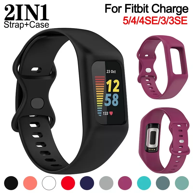 Силиконовый ремешок для смарт-часов для Fitbit Charge 5 4 3 se, цельный ремешок + чехол для Fitbit Charge 5 correa, армированный браслет на запястье
Силиконовый ремешок для смарт-часов для Fitbit Charge 5 4 3 se, цельный ремешок + чехол для Fitbit Charge 5 correa, армированный браслет на запястье