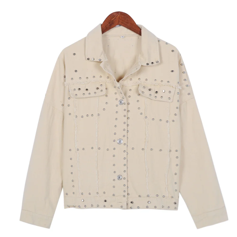 Spring Autumn New Women Jacket Washed Denim Studded Jacket Short Female Long Sleeve Clothes Woman Coats Patchwork
Spring Autumn New Women Jacket Washed Denim Studded Jacket Short Female Long Sleeve Clothes Woman Coats Patchwork