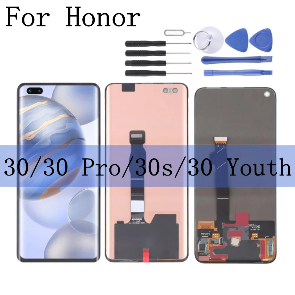 

Оригинальный OLED ЖК-экран 6,5 6,53 дюйма для Huawei Honor 30 Pro Youth с дигитайзером, полный комплект с рамкой, 6,57