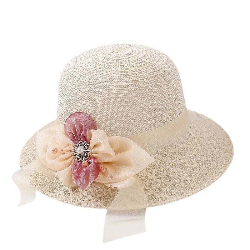 Wide Brim Ladies Panama Caps Pearl Flower Bowknot Ribbon Sun Protection Straw Hat Bucket Cap For Ladies Foldable Beach Hats
Wide Brim Ladies Panama Caps Pearl Flower Bowknot Ribbon Sun Protection Straw Hat Bucket Cap For Ladies Foldable Beach Hats