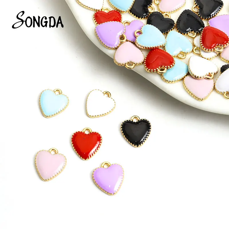 10pcs Enamel Heart Pendant Charms 6 Colors Alloy Metal Charm DIY Necklace Earrings Making Jewelry Finding Sweet Girl Accessories
10pcs Enamel Heart Pendant Charms 6 Colors Alloy Metal Charm DIY Necklace Earrings Making Jewelry Finding Sweet Girl Accessories