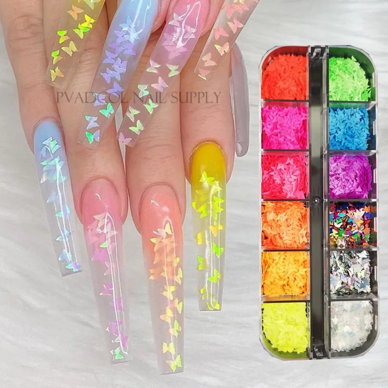Neon Nail Art Glitter Fluorescent Butterfly Shape Sequins Flakes Manicure 3D Nail Art Decoration
Neon Nail Art Glitter Fluorescent Butterfly Shape Sequins Flakes Manicure 3D Nail Art Decoration