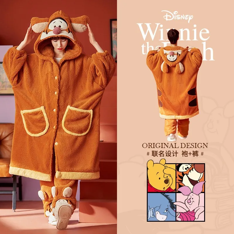 Cartoon Disney Anime Tigger Plush Pajamas Women Winter Coral Velvet Thickened Warm Nightgown Two-Piece Suit Kawaii Home Clothes
Cartoon Disney Anime Tigger Plush Pajamas Women Winter Coral Velvet Thickened Warm Nightgown Two-Piece Suit Kawaii Home Clothes