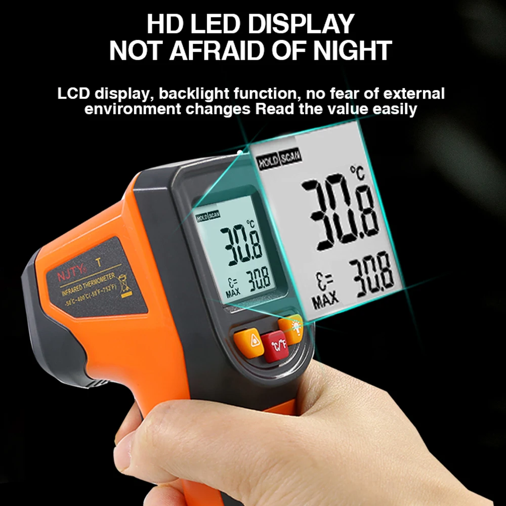Non-contact Digital Infrared Thermometer Laser Temperature Meter Pyrometer Imager Hygrometer Termometro infrarojo Light Alarm
Non-contact Digital Infrared Thermometer Laser Temperature Meter Pyrometer Imager Hygrometer Termometro infrarojo Light Alarm