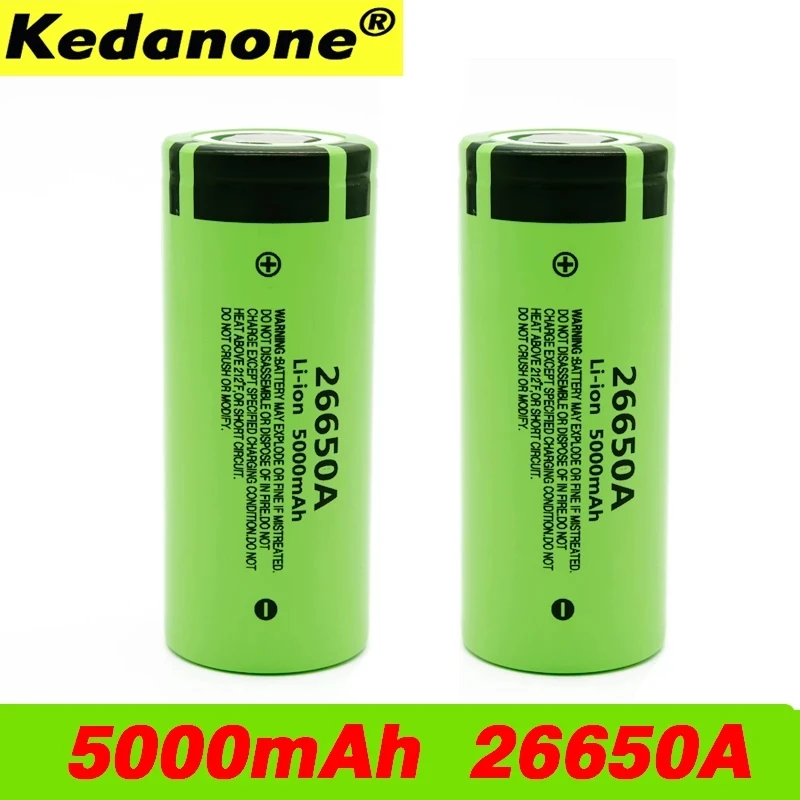 

100% Original New Battery For Panasonic 26650A 3.7V 5000mAh High Capacity 26650 Li-ion Rechargeable Batteries
