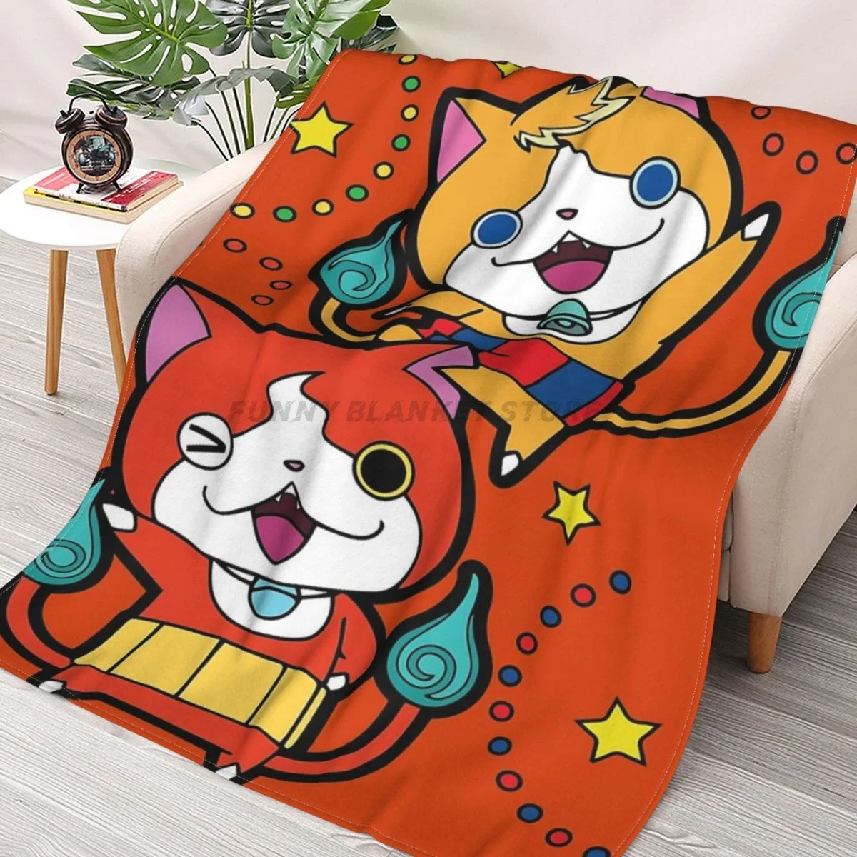 Jibanyan And His Friend Throws Blankets Collage Flannel Ultra-Soft Warm picnic blanket bedspread on the bed
Jibanyan And His Friend Throws Blankets Collage Flannel Ultra-Soft Warm picnic blanket bedspread on the bed