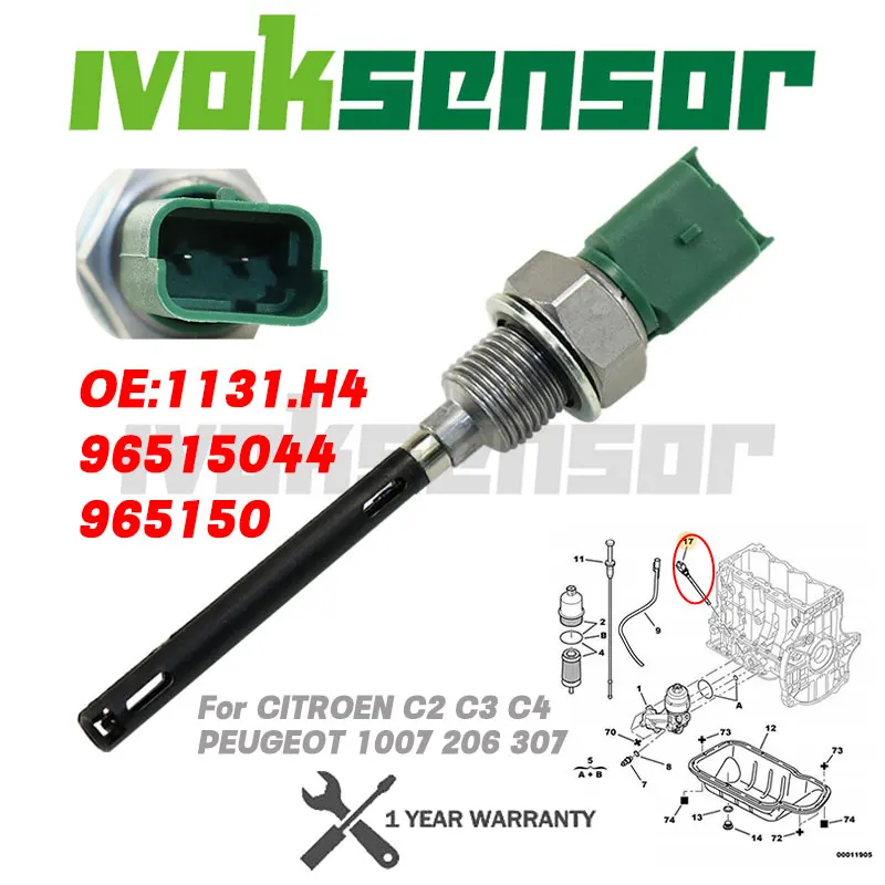 2-контактный датчик уровня моторного масла для CITROEN C2 C3 C4 PEUGEOT 1007 206 307 2002-2015 1131.H4 96515044 965150
2-контактный датчик уровня моторного масла для CITROEN C2 C3 C4 PEUGEOT 1007 206 307 2002-2015 1131.H4 96515044 965150