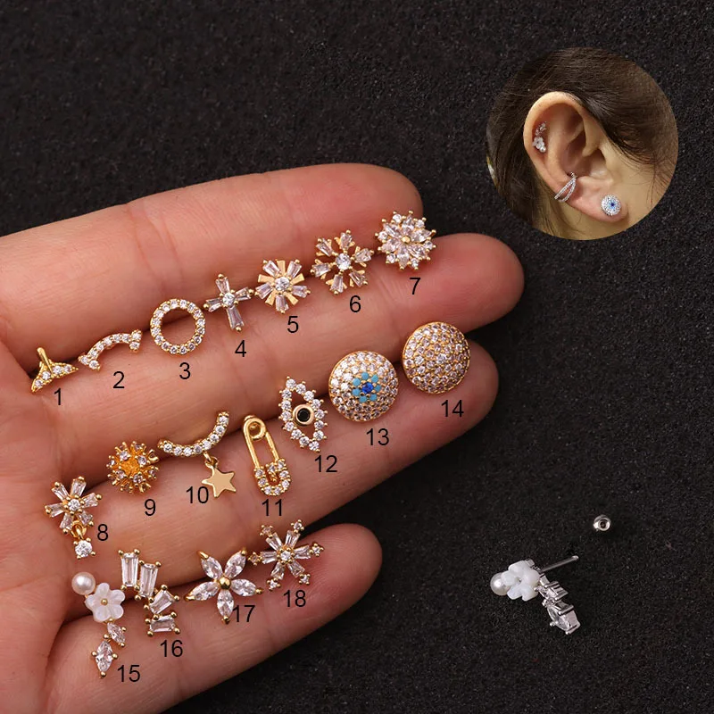 Biliear 1Piece 2022 Fashion Rose Gold Stainless Steel Helix Cartilage Piercing Stud Earrings Women Zircon Paper Clip Ear Flower
Biliear 1Piece 2022 Fashion Rose Gold Stainless Steel Helix Cartilage Piercing Stud Earrings Women Zircon Paper Clip Ear Flower