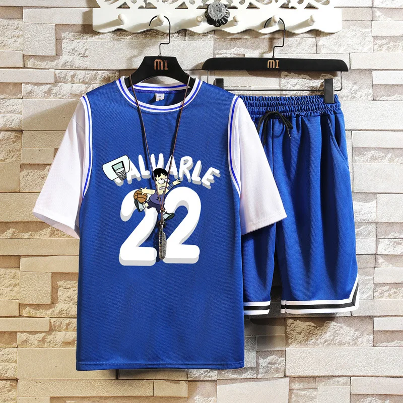 Set Men's2022New Basketball Wear Short Sleeve Fake Two Pieces Teen's Top Shorts Student Polo Shirt Suit Business Attire
Set Men's2022New Basketball Wear Short Sleeve Fake Two Pieces Teen's Top Shorts Student Polo Shirt Suit Business Attire