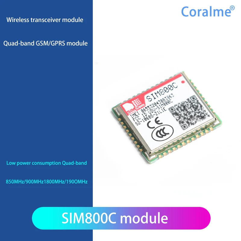 SIM800C Four-Band GSM/GPRS Module GPRS Fixed-IC Chip Dual-Band Four-Band GSM Wireless Transceiver Chip
SIM800C Four-Band GSM/GPRS Module GPRS Fixed-IC Chip Dual-Band Four-Band GSM Wireless Transceiver Chip