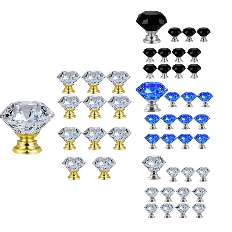 12 Pcs 30MM Crystal Clear Glass Dresser Knobs Diamond Drawer Knobs Dresser Knobs Gold
12 Pcs 30MM Crystal Clear Glass Dresser Knobs Diamond Drawer Knobs Dresser Knobs Gold