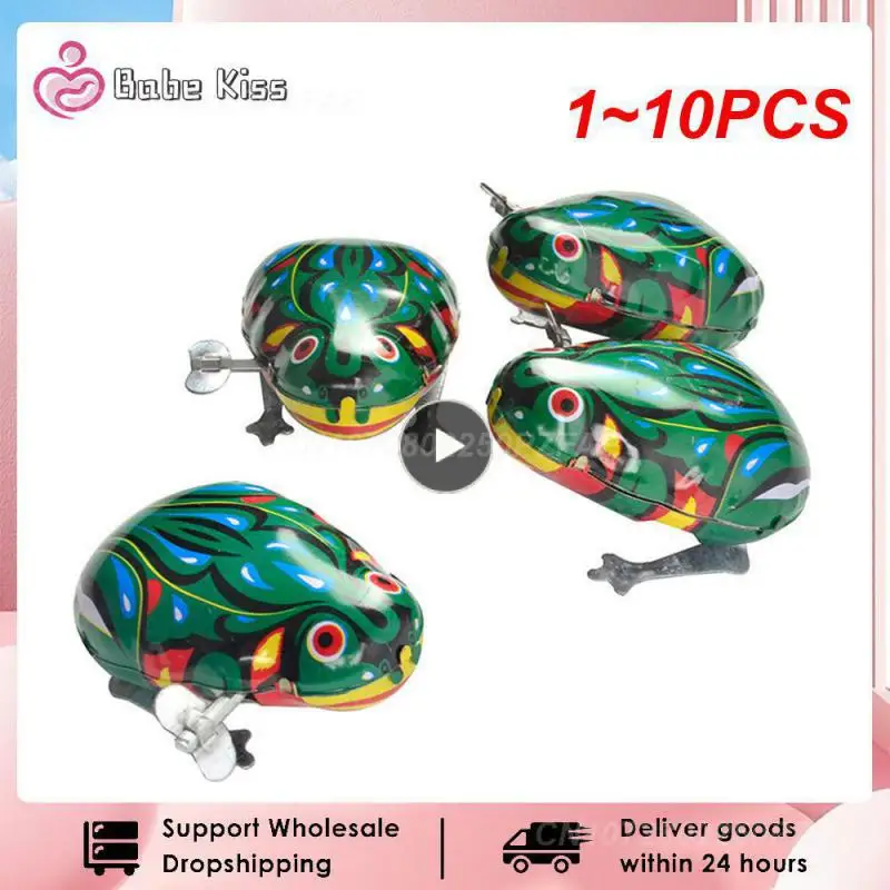

1~10PCS Kids Classic Tin Wind Up Clockwork Jumping Iron Frog Toy Action Figures Toy For Children Kids Classic Toys For Boy Gift