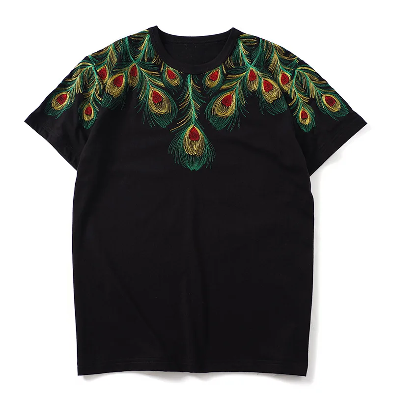 New luxury Men Embroidered peacock feather T Shirts T-Shirt Hip Hop Skateboard Parkour Street Cotton T-Shirts Tee Top Punk N187
New luxury Men Embroidered peacock feather T Shirts T-Shirt Hip Hop Skateboard Parkour Street Cotton T-Shirts Tee Top Punk N187