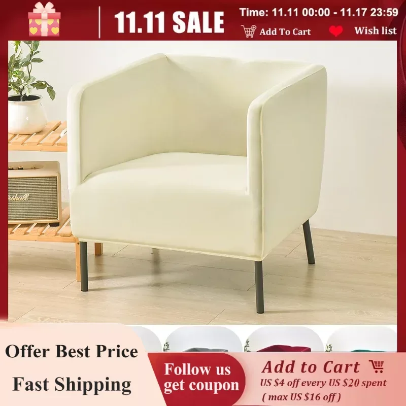 

Square Club Chair Cover Stretch Spandex Tub Armchair Covers Elastic Single Couch Slipcover for Living Room Study Bar Counter