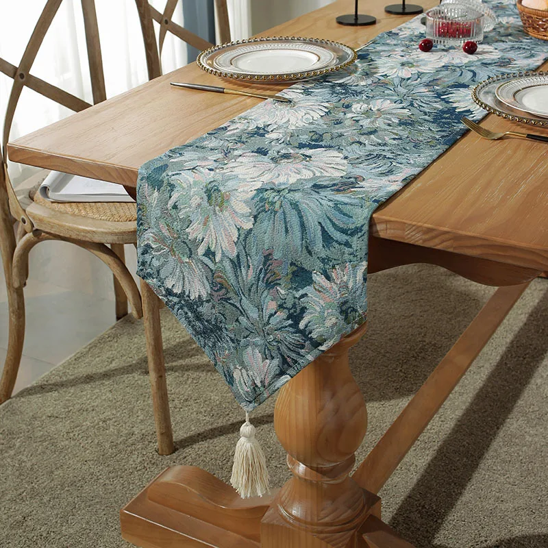 Trendy Painting Flower Table Runner for Home Decors Table Flag Polyester Cotton Tassel Tablecloth for Wedding Hotel Dinner Party
Trendy Painting Flower Table Runner for Home Decors Table Flag Polyester Cotton Tassel Tablecloth for Wedding Hotel Dinner Party