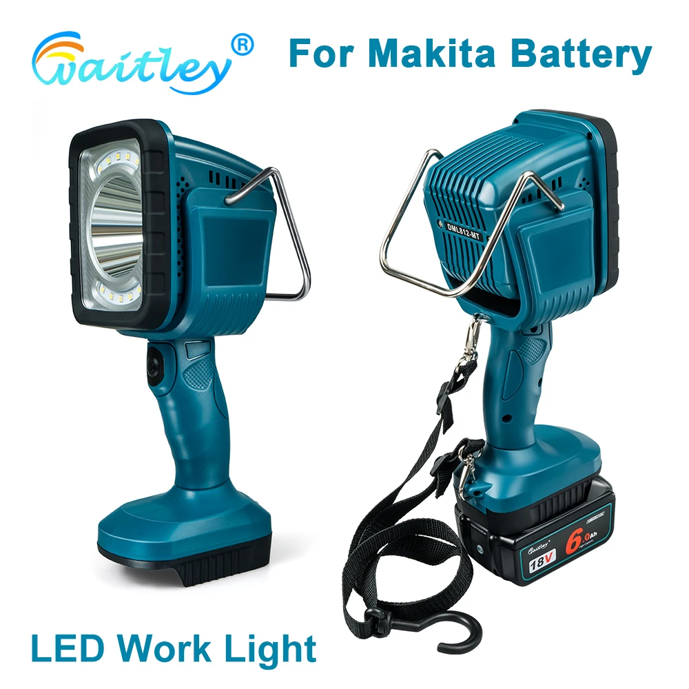 Flashlight LED Work Light for 14/18V Makita Battery Portable Outdoors Spotlight camping Floodlight SOS lamp BL1830 External Plug
Flashlight LED Work Light for 14/18V Makita Battery Portable Outdoors Spotlight camping Floodlight SOS lamp BL1830 External Plug