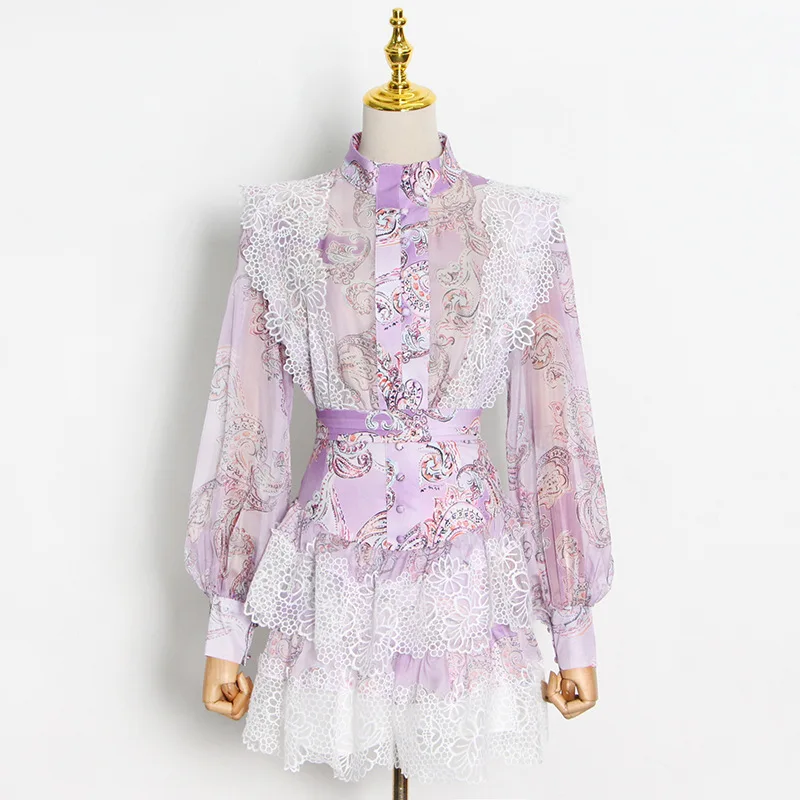 Summer 2 Piece Sets Women Elegant Splicing Lace Print Shirt + High Waist Skirt Suit Boho Style Two Piece Suits Fairy Skirt Suits
Summer 2 Piece Sets Women Elegant Splicing Lace Print Shirt + High Waist Skirt Suit Boho Style Two Piece Suits Fairy Skirt Suits