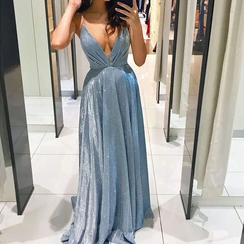Летние однотонные блестящие вечерние платья, сексуальное длинное платье без рукавов с глубоким V-образным вырезом, элегантное вечернее пла... 
Летние однотонные блестящие вечерние платья, сексуальное длинное платье без рукавов с глубоким V-образным вырезом, элегантное вечернее пла...