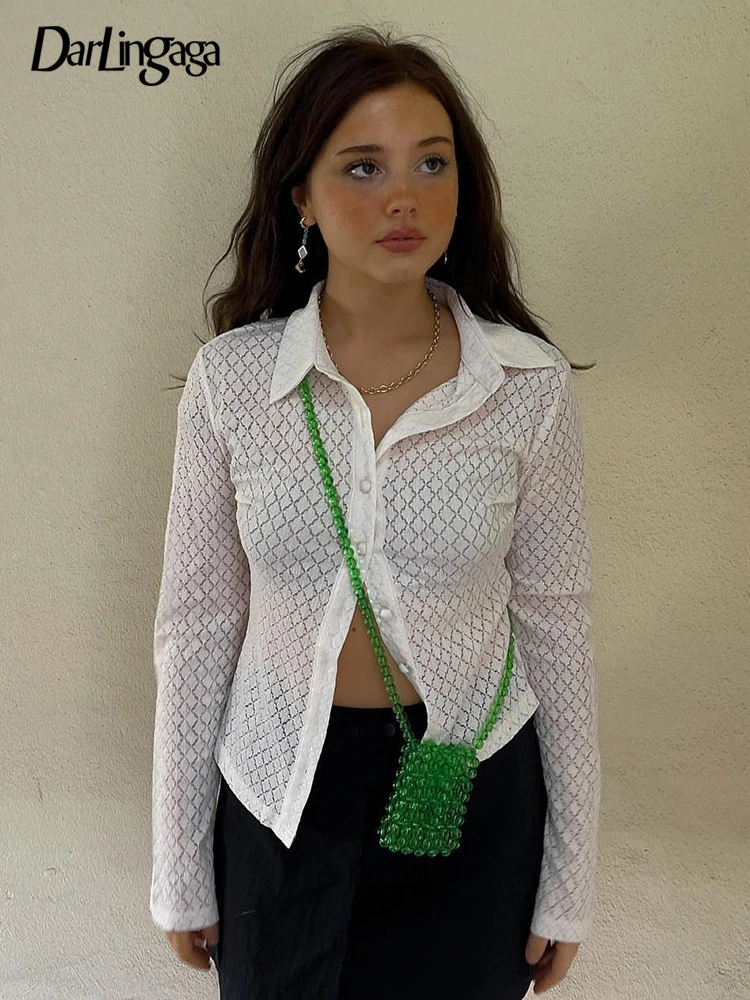 Darlingaga Y2K Chic Fashion White Long Sleeve Summer Blouse Women Cardigan Buttons Up Cropped Tops Transparent Sexy Shirt Party
Darlingaga Y2K Chic Fashion White Long Sleeve Summer Blouse Women Cardigan Buttons Up Cropped Tops Transparent Sexy Shirt Party