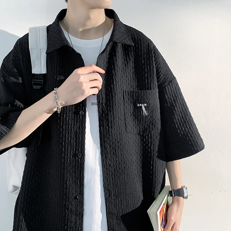EOENKKY/2022 Summer New Letter Embroidery Shirt Short-sleeved Men's Oversized Harajuku Street Top Lapel Cardigan
EOENKKY/2022 Summer New Letter Embroidery Shirt Short-sleeved Men's Oversized Harajuku Street Top Lapel Cardigan