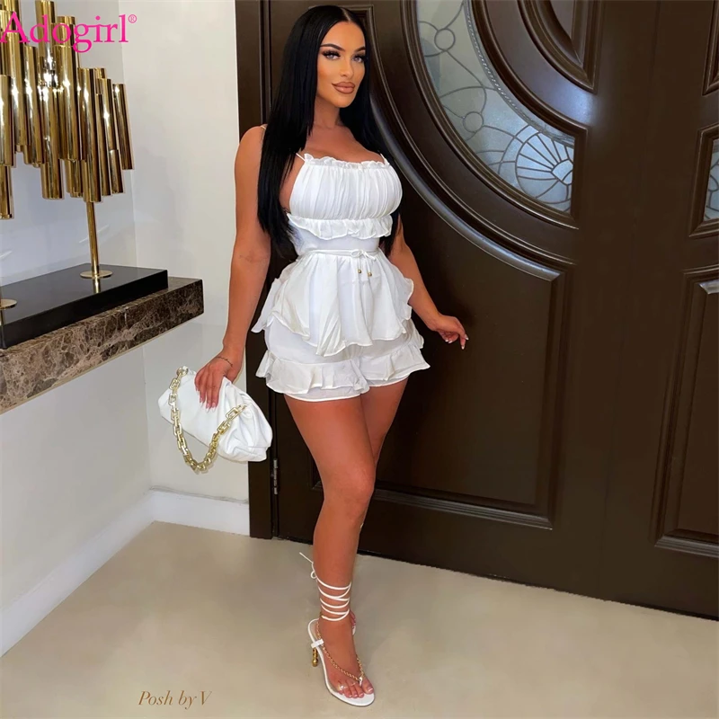 Adogirl Solid Ruffles Summer Two Piece Set Women Sexy Lace Up Halter Backless Blouse Top + Shorts Night Clubwear Beach Outfits
Adogirl Solid Ruffles Summer Two Piece Set Women Sexy Lace Up Halter Backless Blouse Top + Shorts Night Clubwear Beach Outfits