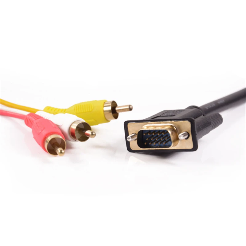 1.5M 5FT Newest VGA RCA Adapter15 Pin VGA Converter Style Component Video cable 3RCA Video Female To HD
1.5M 5FT Newest VGA RCA Adapter15 Pin VGA Converter Style Component Video cable 3RCA Video Female To HD