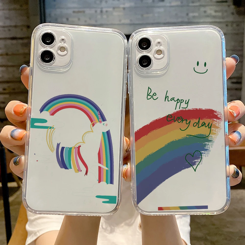 Cartoon Rainbow Clear Phone Case For iPhone 11 12 13 Pro Max 12 13 Mini X XS XR Max SE 5 6 6s 7 8 Plus Luxury Ultra Thin
Cartoon Rainbow Clear Phone Case For iPhone 11 12 13 Pro Max 12 13 Mini X XS XR Max SE 5 6 6s 7 8 Plus Luxury Ultra Thin