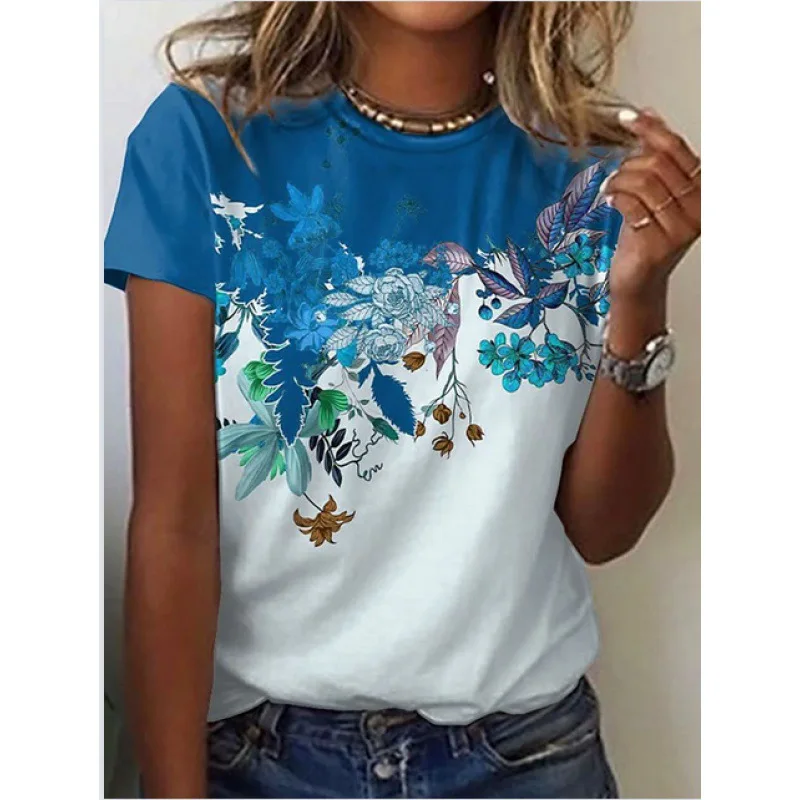 Summer Harajuku Woman Clothes Short Sleeve Digital 3D Plant Printed O-Neck Tops T-shirts Women Graphic Oversized T-shirt Clothes
Summer Harajuku Woman Clothes Short Sleeve Digital 3D Plant Printed O-Neck Tops T-shirts Women Graphic Oversized T-shirt Clothes
