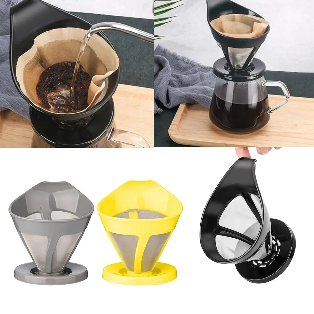 Non-slip Cup Stand Metal Cone Paperless 1-2 Cup Pour Over Coffee Dripper Slow Drip Coffee Filter Reusable Coffee Maker
Non-slip Cup Stand Metal Cone Paperless 1-2 Cup Pour Over Coffee Dripper Slow Drip Coffee Filter Reusable Coffee Maker