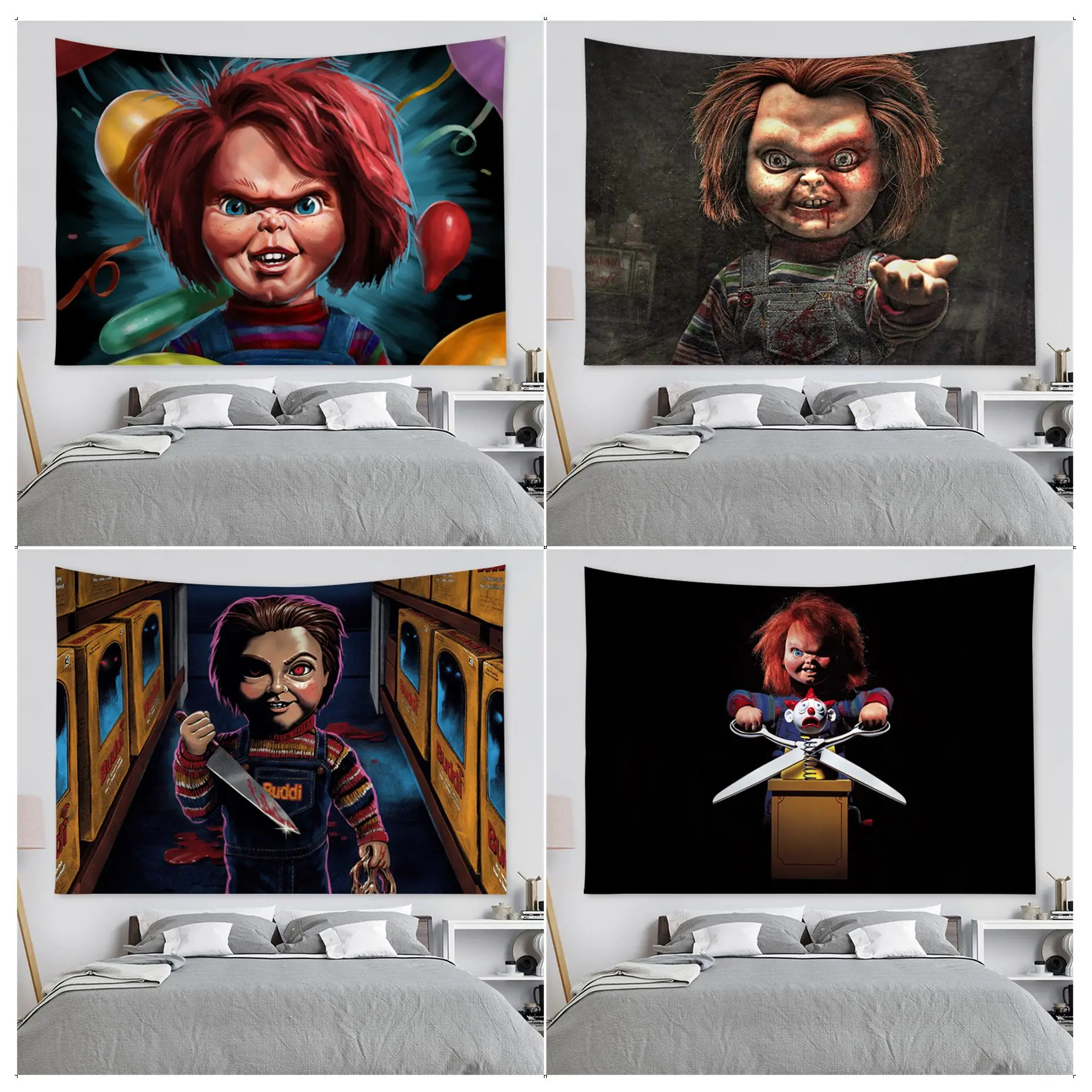 Horror Movies Bride Of Chucky Series DIY Wall Tapestry Home Decoration Hippie Bohemian Decoration Divination Art Home Decor
Horror Movies Bride Of Chucky Series DIY Wall Tapestry Home Decoration Hippie Bohemian Decoration Divination Art Home Decor