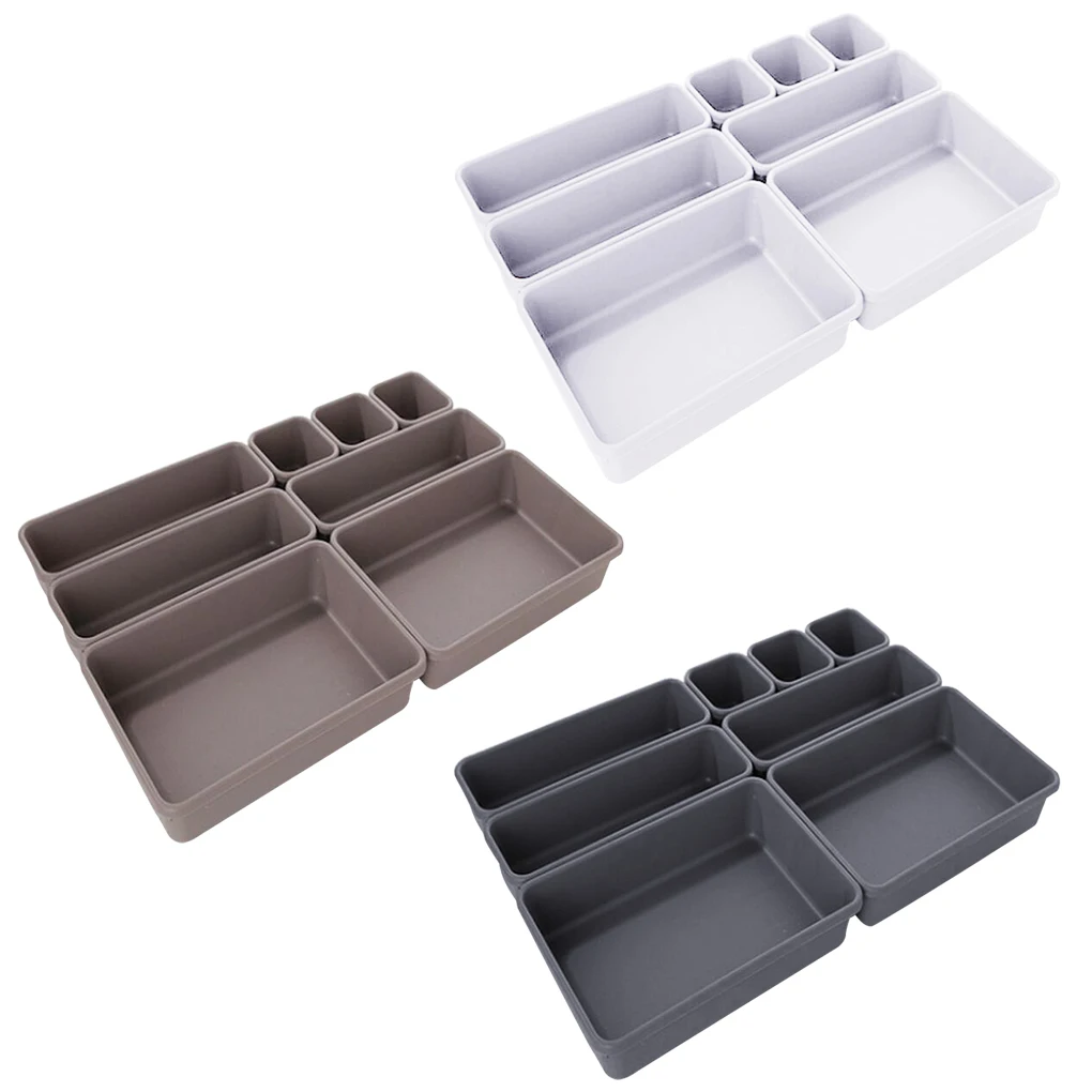 8pcs set Drawer Divider Plastic Storage Box Insert Tray Office Home Organizer Supplies Gray
8pcs set Drawer Divider Plastic Storage Box Insert Tray Office Home Organizer Supplies Gray