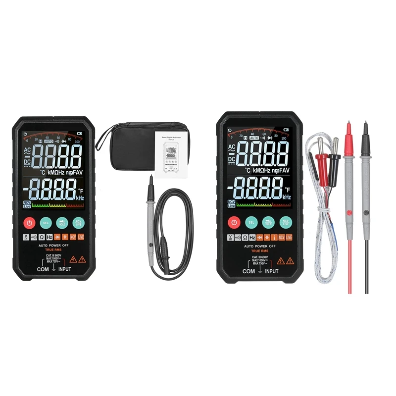 Digital Multimeter 6000 Counts True RMS AC/DC Voltage Resistance Capacitance Frequency Continuity Diode NCV Test
Digital Multimeter 6000 Counts True RMS AC/DC Voltage Resistance Capacitance Frequency Continuity Diode NCV Test