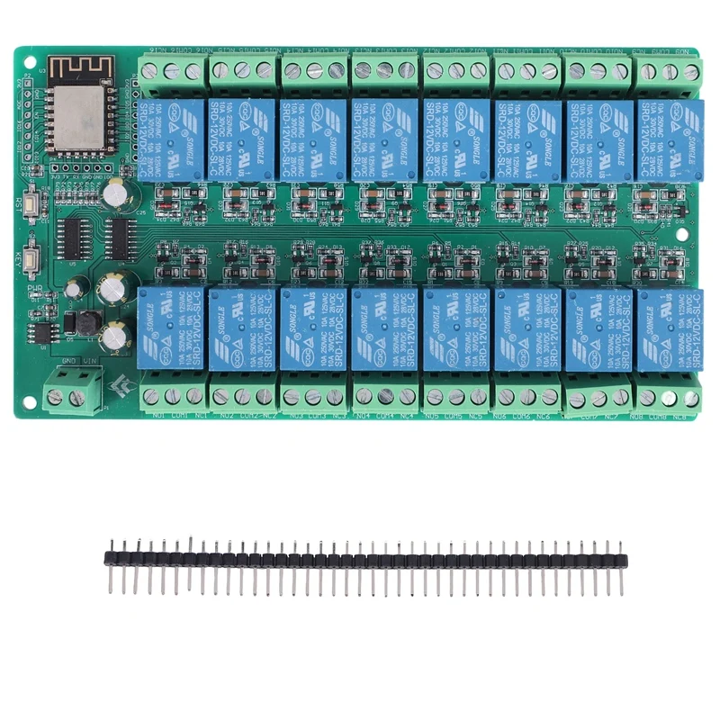 ESP8266 WIFI 16 Channel Relay Module ESP-12F Development Board Power, 16 Way Relay Module, Supply Mode 12V
ESP8266 WIFI 16 Channel Relay Module ESP-12F Development Board Power, 16 Way Relay Module, Supply Mode 12V