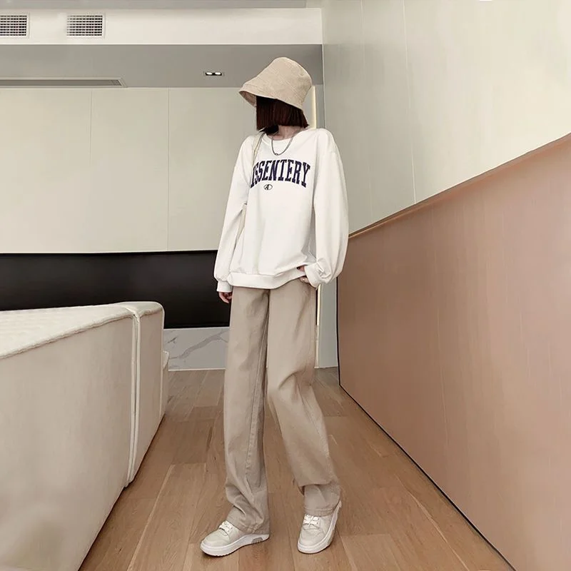Jeans Women's Khaki Color Simple Spring and Autumn New Casual High-waisted Slim Straight Tube Loose Drape Wide-leg Pants
Jeans Women's Khaki Color Simple Spring and Autumn New Casual High-waisted Slim Straight Tube Loose Drape Wide-leg Pants