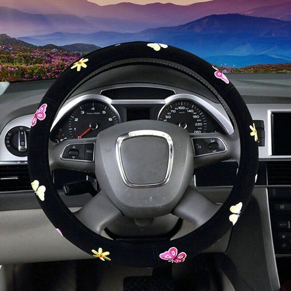 Protective Cover Steering Wheel Cover 1 Piece 38cm Black High Quality Butterfly Steering Cover Cute Embroidery
Protective Cover Steering Wheel Cover 1 Piece 38cm Black High Quality Butterfly Steering Cover Cute Embroidery