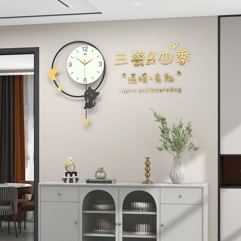 Nordic Creative Wall Clock With Cat Ornament Swingable Cute Wall Watches Living Room Sofa Background Mute Clock Wall Decoration
Nordic Creative Wall Clock With Cat Ornament Swingable Cute Wall Watches Living Room Sofa Background Mute Clock Wall Decoration
