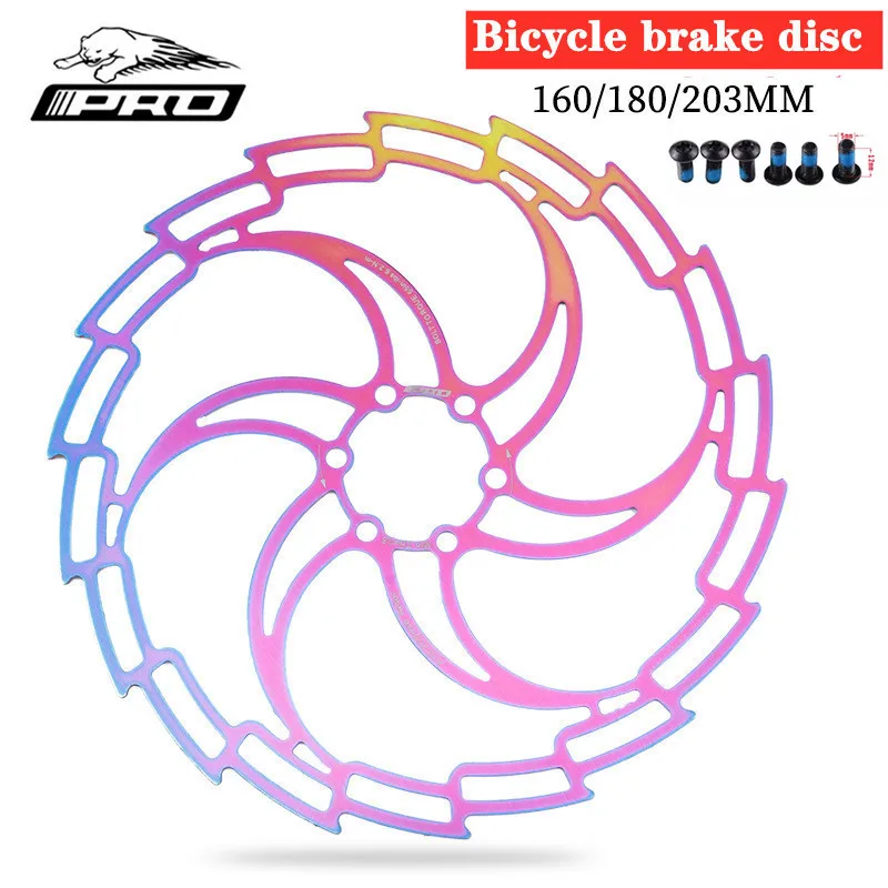 

IIIPRO Mountain Bike Brake Disc Rotor Floating Disc Hollow Ultralight Colorful 160mm/180mm/230mm Rotors Six-nail Brake Disc