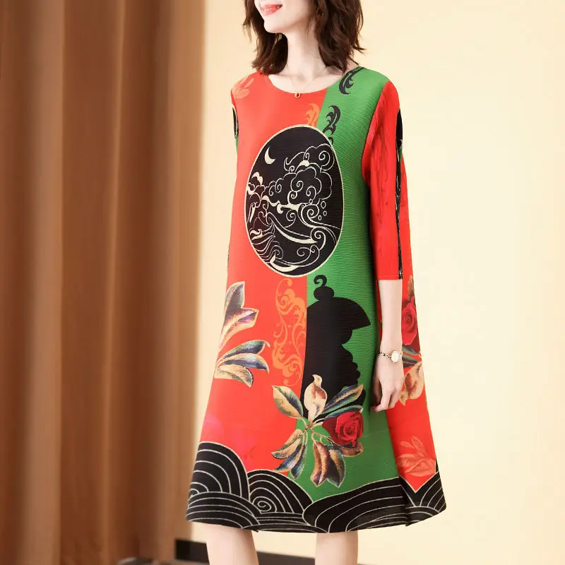 Dress for women 2022 Summer new loose large size commuter seven-point sleeve thin skirt reicoric elegant film print dress
Dress for women 2022 Summer new loose large size commuter seven-point sleeve thin skirt reicoric elegant film print dress