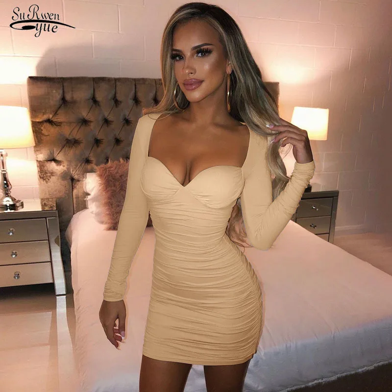 Elegant Long Sleeve Summer Dress Square Collar Pleated Bodycon Y2k Party Club Dress for Women Vestidos Sexy Short Dress 22443
Elegant Long Sleeve Summer Dress Square Collar Pleated Bodycon Y2k Party Club Dress for Women Vestidos Sexy Short Dress 22443