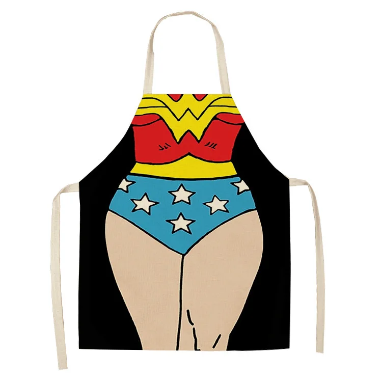 1 Pcs Sexy Female Superhero Printed Cotton Linen Apron Captain Waistline Adult kids Sleeveless Halter Apron Capitaine Amerique
1 Pcs Sexy Female Superhero Printed Cotton Linen Apron Captain Waistline Adult kids Sleeveless Halter Apron Capitaine Amerique